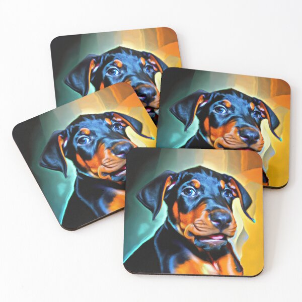 Item preview, Doberman Pinscher puppy vibrant colors designed and sold by AIK9Artwork.