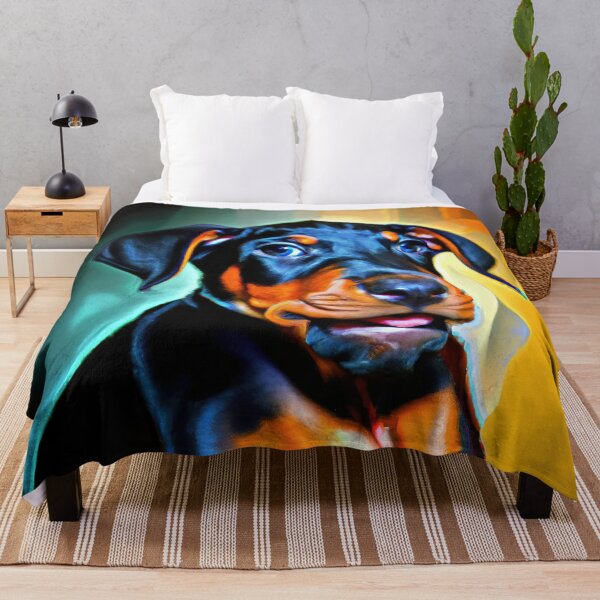 Item preview, Doberman Pinscher puppy vibrant colors designed and sold by AIK9Artwork.