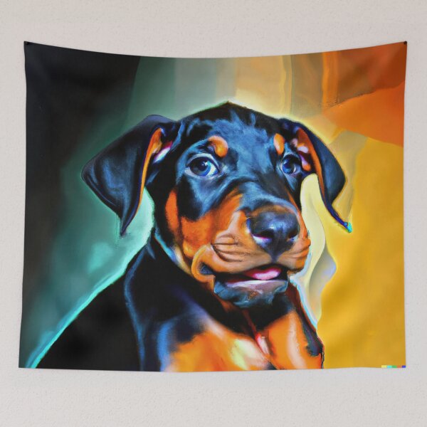 Item preview, Doberman Pinscher puppy vibrant colors designed and sold by AIK9Artwork.