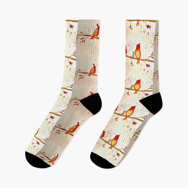 Item preview, Two Whimsical Christmas Birds designed and sold by watercolorsLiz.
