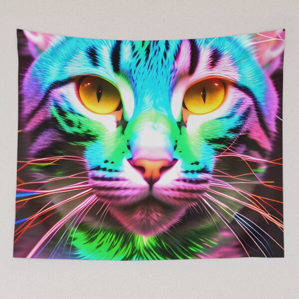 Item preview, Neon Cat - Modern Digital Art designed and sold by Ai-michiart.
