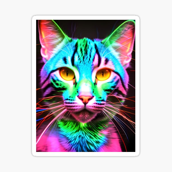 Item preview, Neon Cat - Modern Digital Art designed and sold by Ai-michiart.