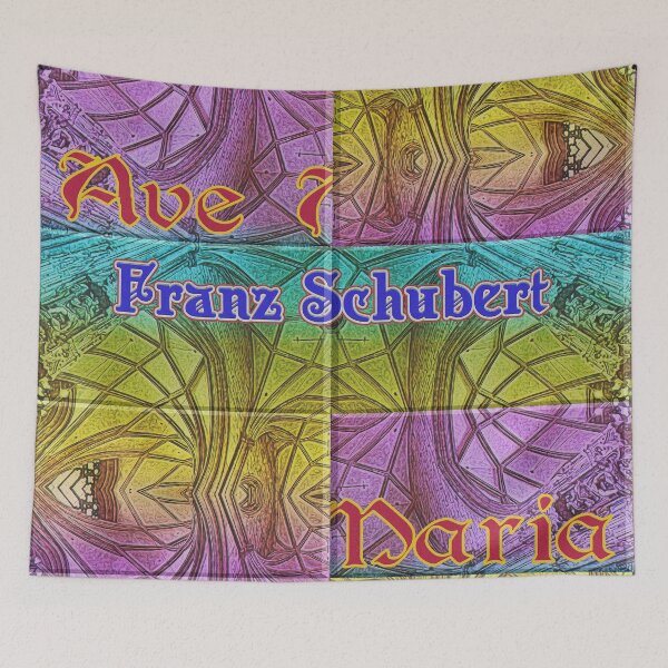Item preview, FABULOUS SOUVENIRS BUTTES MONTMARTRE PARIS* - BASILICA MONTMARTRE - CHRISTMAS NIGHT MIDNIGHT MASS - AVE MARIA FRANZ SCHUBERT ABSTRACT CHURCH INTERIOR PATCHWORK designed and sold by Ralek.