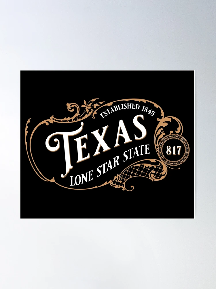 Texas Ornate Vintage Antique State Area Code 817