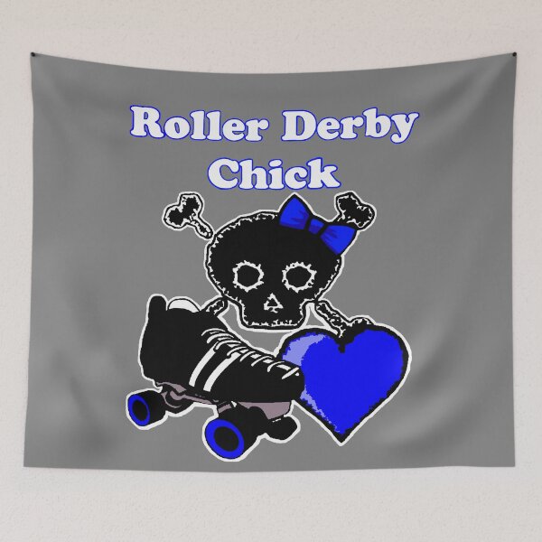 Item preview, Roller Derby Chick (Blue) designed and sold by blakcirclegirl.
