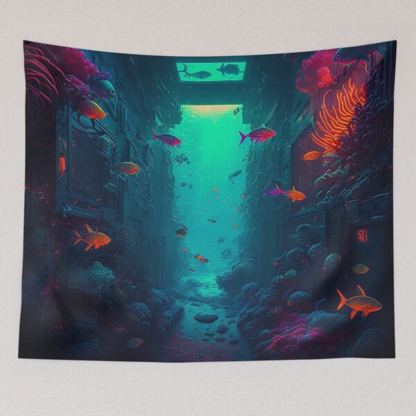 Item preview, Cyberpunk Underwater Biome designed and sold by AICreateWorlds.