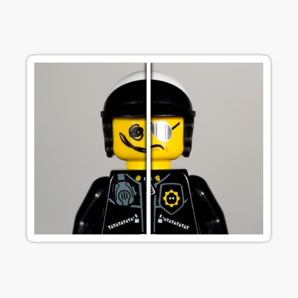 Lego Figur Police mit Handschellen und Funk