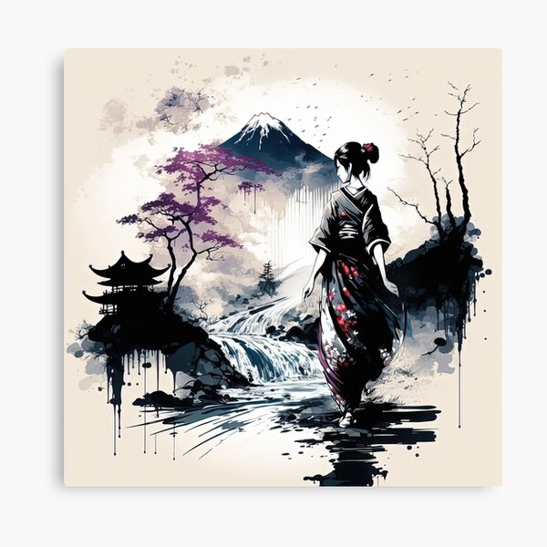 Item preview, Geisha's Grace to Mount Fuji designed and sold by BellasArtStudio.