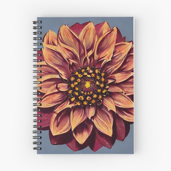 Item preview, Orange dahlia on blue background designed and sold by EasyElegance.