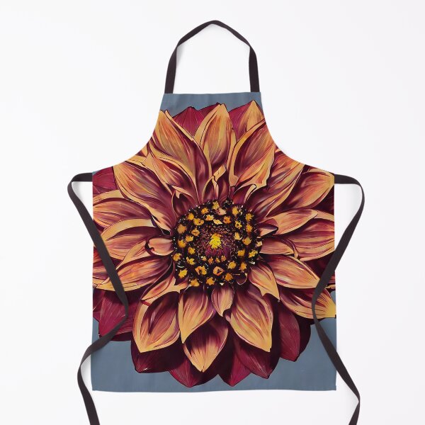 Item preview, Orange dahlia on blue background designed and sold by EasyElegance.