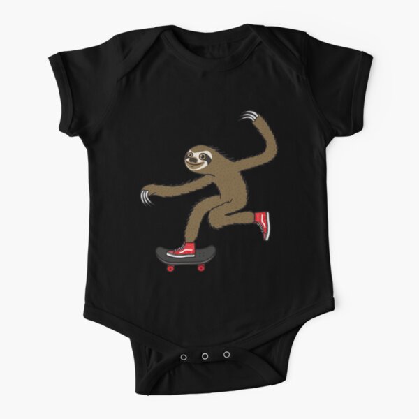 Skater Sloth Short Sleeve Baby One-Piece