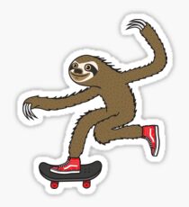 Skater-Faultier Sticker