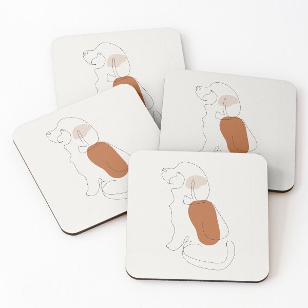 Item preview, Cute dog sitting one-line art drawing, wall art designed and sold by ToucanKrafts.