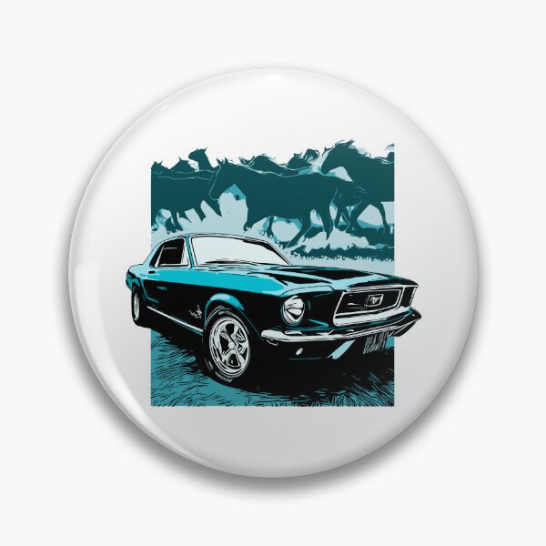 Item preview, Blue 68 Mustang with Horses designed and sold by Glenn Mueller.