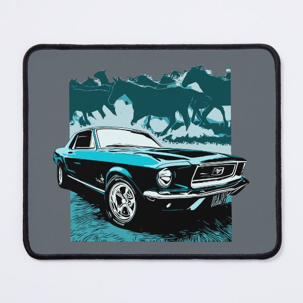 Item preview, Blue 68 Mustang with Horses designed and sold by Glenn Mueller.