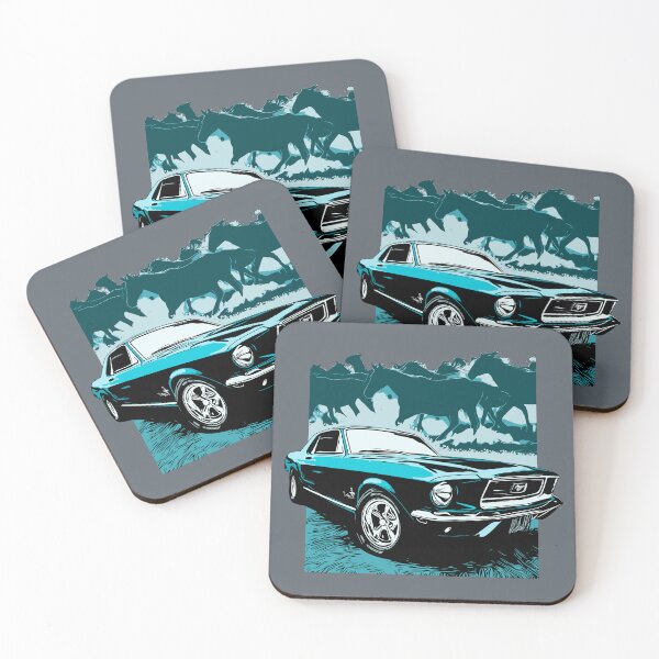 Item preview, Blue 68 Mustang with Horses designed and sold by Glenn Mueller.