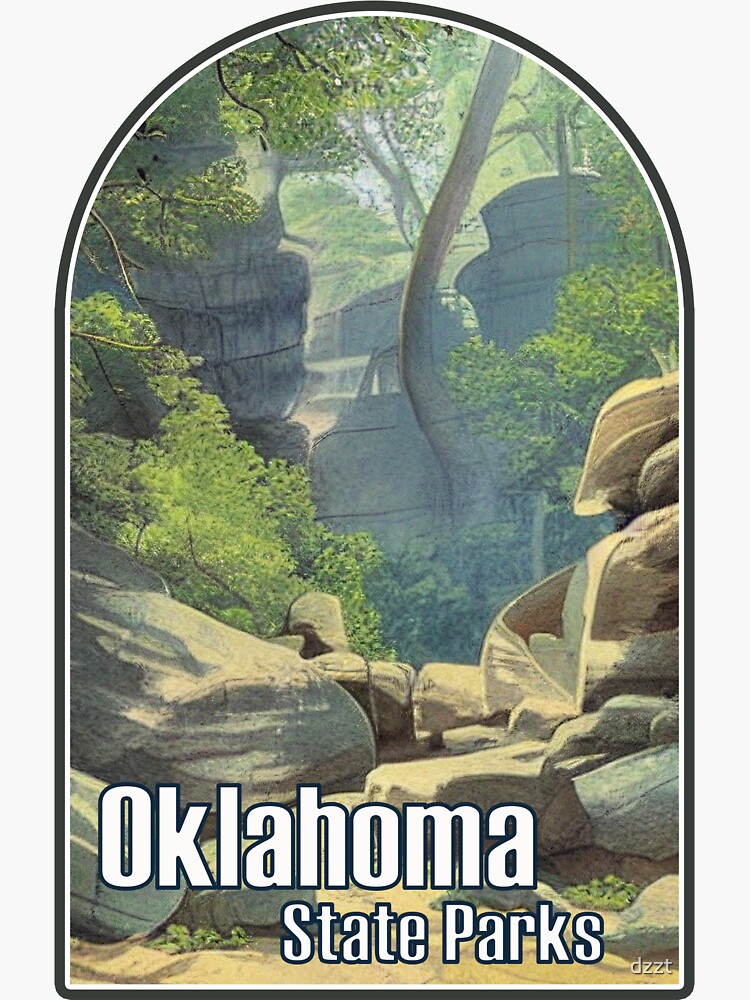 Oklahoma State Parks Illustration Sticker For Sale By Dzzt Redbubble