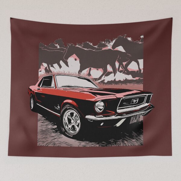 Item preview, Red 68 Mustang with Horses designed and sold by Glenn Mueller.