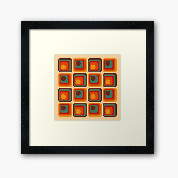 Aperçu de l'œuvre Motif carré et cercle dégradé géométrique rétro 221 créée et vendue par tonymagnerart.