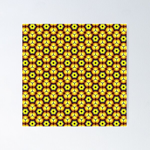 Item preview, Vibrant Yellow Burgundy and Blue Honeycomb Seamless Pattern designed and sold by protegra.
