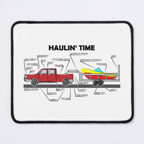 Item preview, Haulin' Time, Red Truck Hauling a Boat designed and sold by RebekahLDesigns.