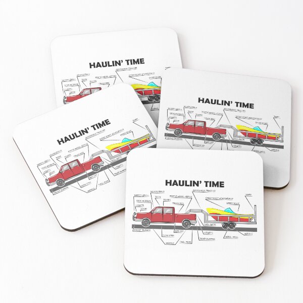 Item preview, Haulin' Time, Red Truck Hauling a Boat designed and sold by RebekahLDesigns.