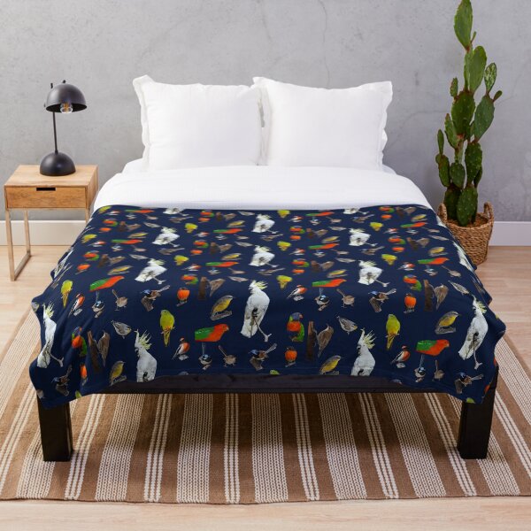 Australian Woodland Birds 5 Throw Blanket
