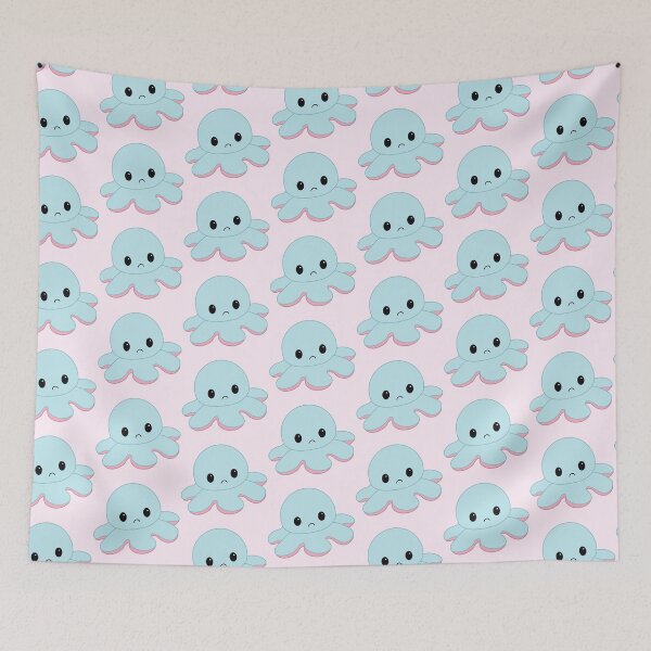 Item preview, Sad Blue Moody Reversible Octopus designed and sold by ShopBabyFace.