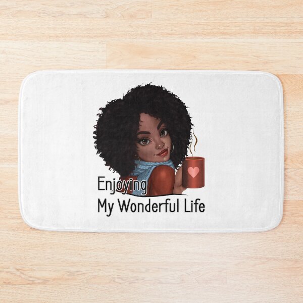 Item preview, Beautiful Black Girl Dringking a Hot Coffee and engoing her wonderful life, illustration designed and sold by ibrahim krimat.