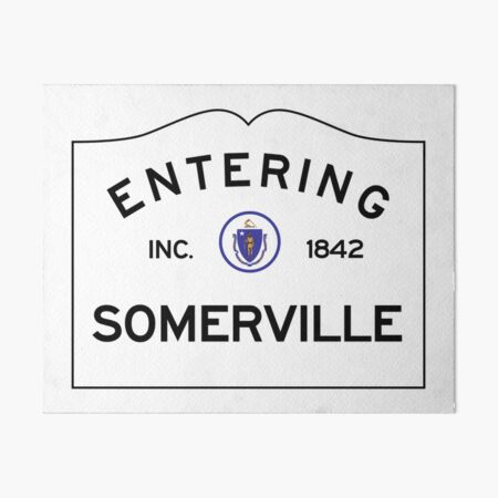 Item preview, Entering Somerville - Commonwealth of Massachusetts Road Sign designed and sold by NewNomads.