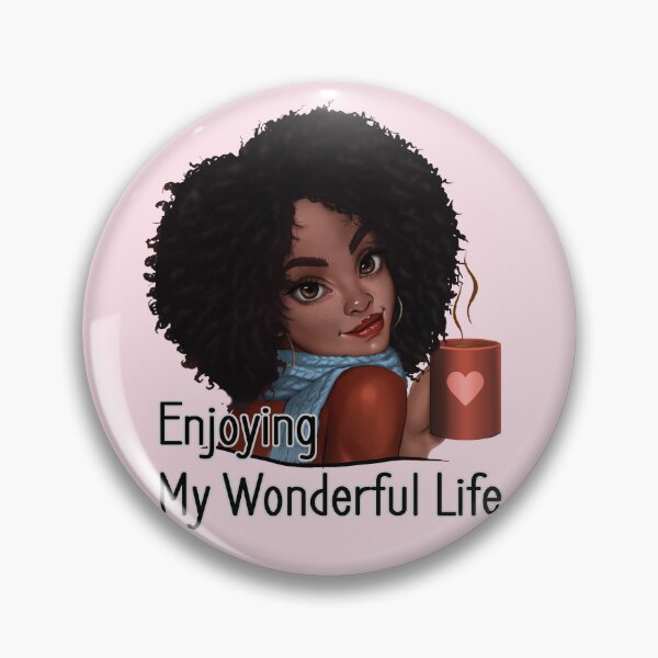 Item preview, Beautiful Black Girl Dringking a Hot Coffee and engoing her wonderful life, illustration designed and sold by ibrahim krimat.