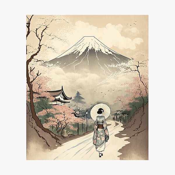 Item preview, Trekking to Mount Fuji, Japan designed and sold by BellasArtStudio.