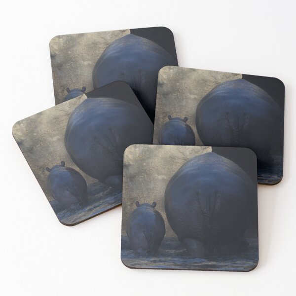 Item preview, Mother And Son Hippo Walking Out Of The Pool designed and sold by Kim Pruim.