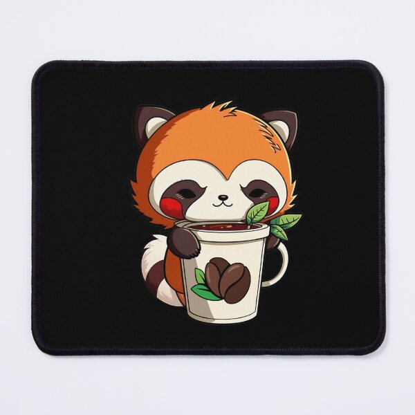 Item preview, Cutest Redpanda drinking coffee designed and sold by OtillieArt.