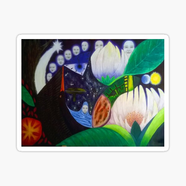 Item preview, The Black Ibis and the Oracles of Gaia. Painting on polyester in acrylic and oil. designed and sold by claireseyeview.