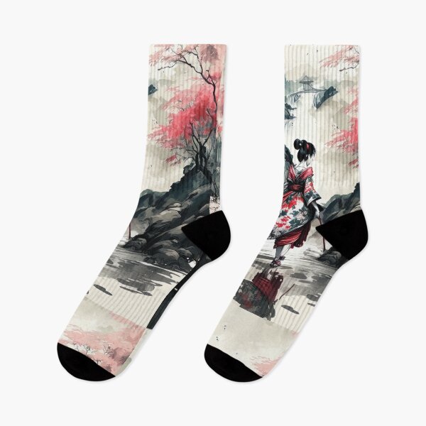 Item preview, Red Elegance Amidst the Mountains, Japan designed and sold by BellasArtStudio.