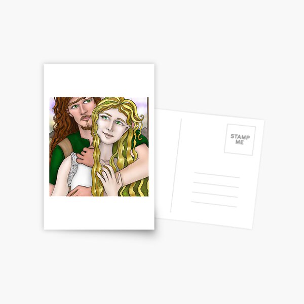 Young Couple In Love Embrace Looks Forward Postcard