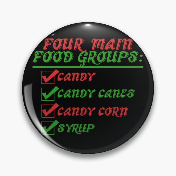 Item preview, Four main food groups: candy, candy canes, candy corn, syrup -Elf  designed and sold by Sticker Up.