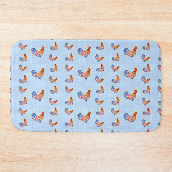 Item preview, Rooster Chicken Funny Watercolor Blue Polka Dot designed and sold by Sarah  Rajkotwala.