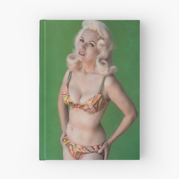 Artikelvorschau, Bunny Yeager Mitte der 1960er Jahre Selfie in lebhaftem postmodernem Bikini entworfen und verkauft von Lowtech.