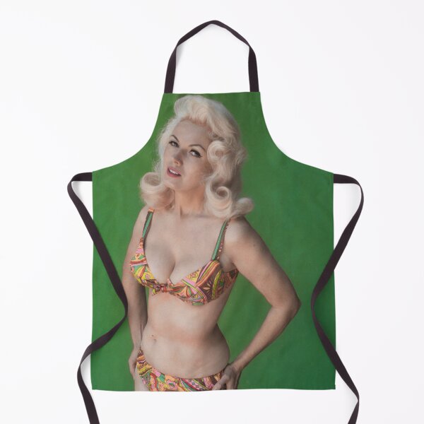 Artikelvorschau, Bunny Yeager Mitte der 1960er Jahre Selfie in lebhaftem postmodernem Bikini entworfen und verkauft von Lowtech.