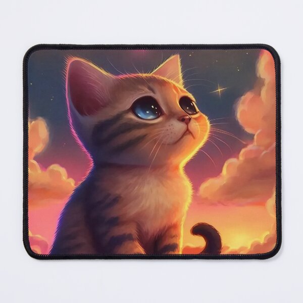Item preview, Starry Clouds Sunset Kitty designed and sold by MythicPrompts.