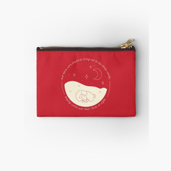 Item preview, Watching Their Flocks By Night - Luke 2:8 | Sheep Sleeping Illustration In Red designed and sold by InHisImageGifts.