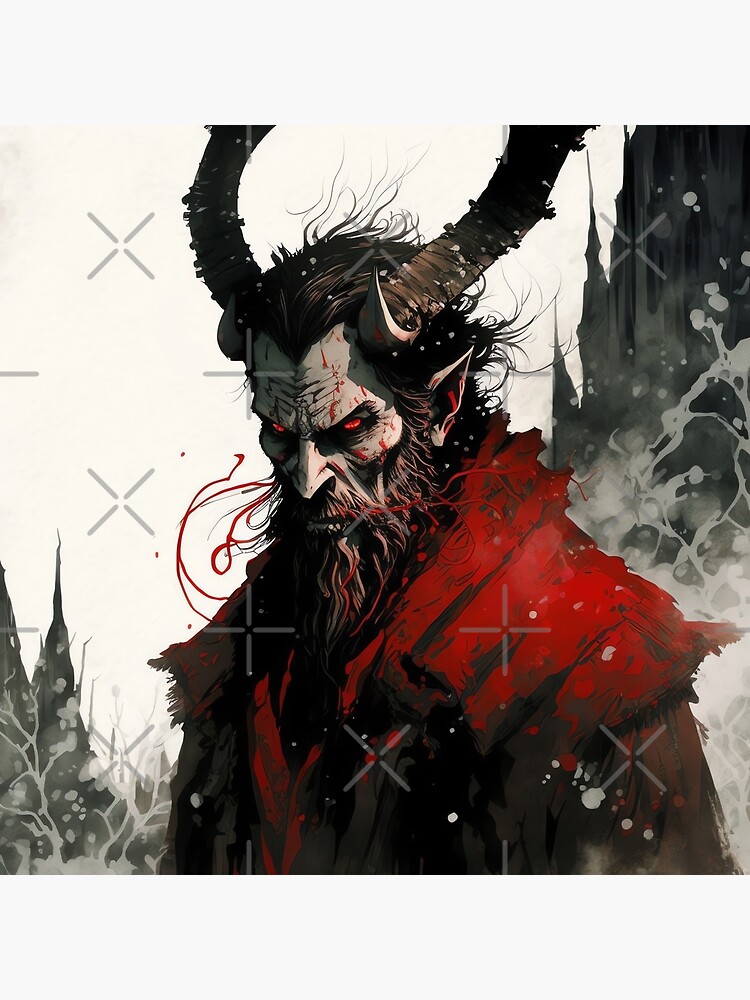 "Krampus, Red Robe" Poster For Sale By Electric-Llama | Redbubble