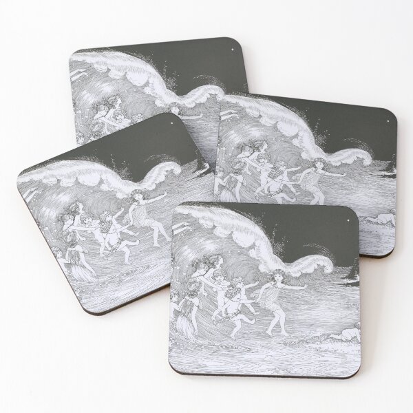 Item preview, Foam Fairies in an Ocean Wave - Vintage Fairyland Illustration designed and sold by chrisbagel.