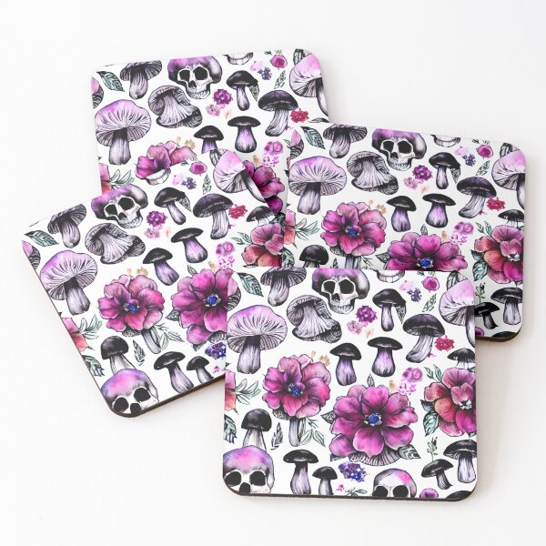 Item preview, Goth Glam Floral With Mushrooms Pattern designed and sold by Linette Gerlach.