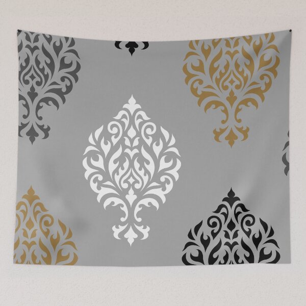 Item preview, Orna Damask Art I BW Grays Gold designed and sold by NataliePaskell.