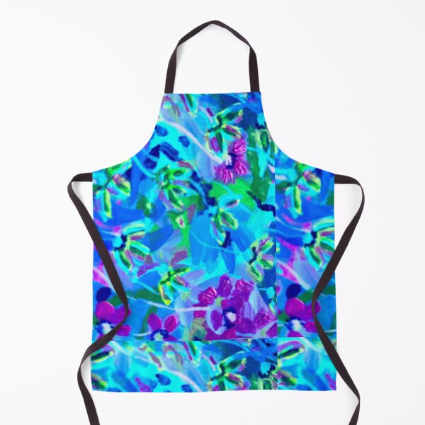 Item preview, abstract turquoise flowers designed and sold by beiba.