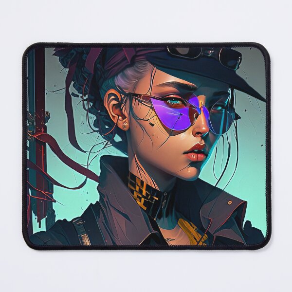 Item preview, Female Cyberpunk Assassin Poster Print designed and sold by 3 CITIES.