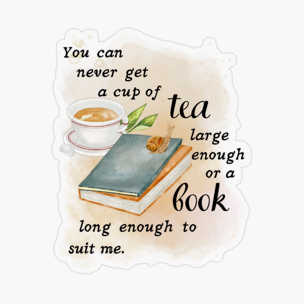 C. S. Lewis Tea and a book Quote with Watercolor Books Print